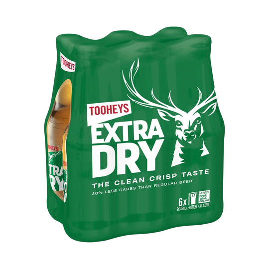 Tooheys Extra Dry Bottle 345ml 6pk