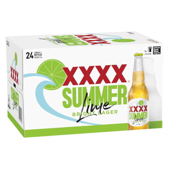XXXX Summer Bright Lime Lager Bottles 24pk