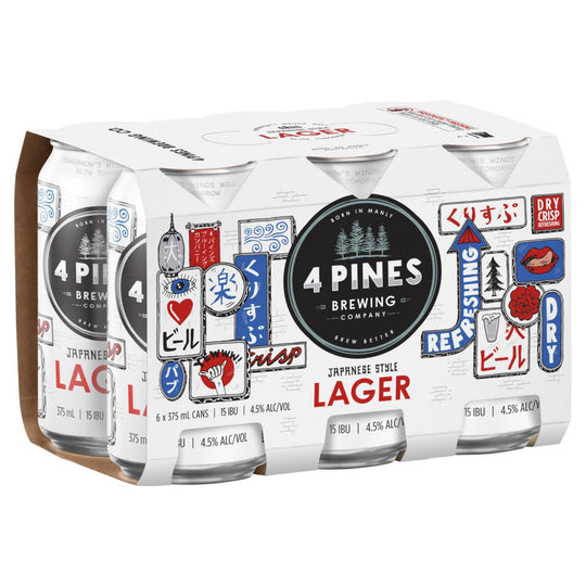 4 Pines Japanese Style Lager Cans 6pk