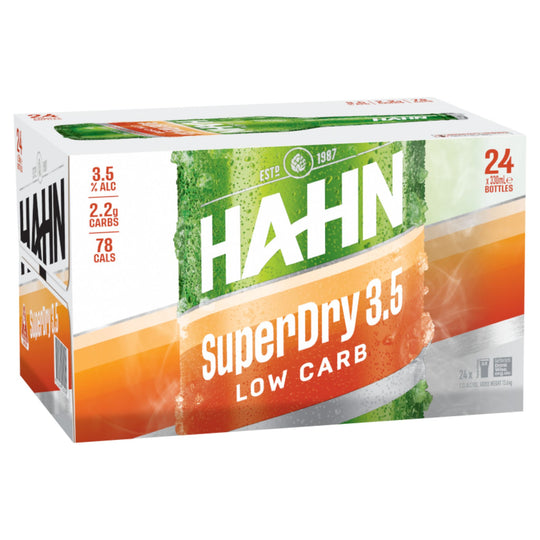 Hahn Super Dry 3.5% Low Carb Stub 330ml 24pk