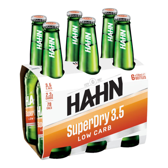Hahn Super Dry 3.5% Low Carb Stub 330ml 6pk