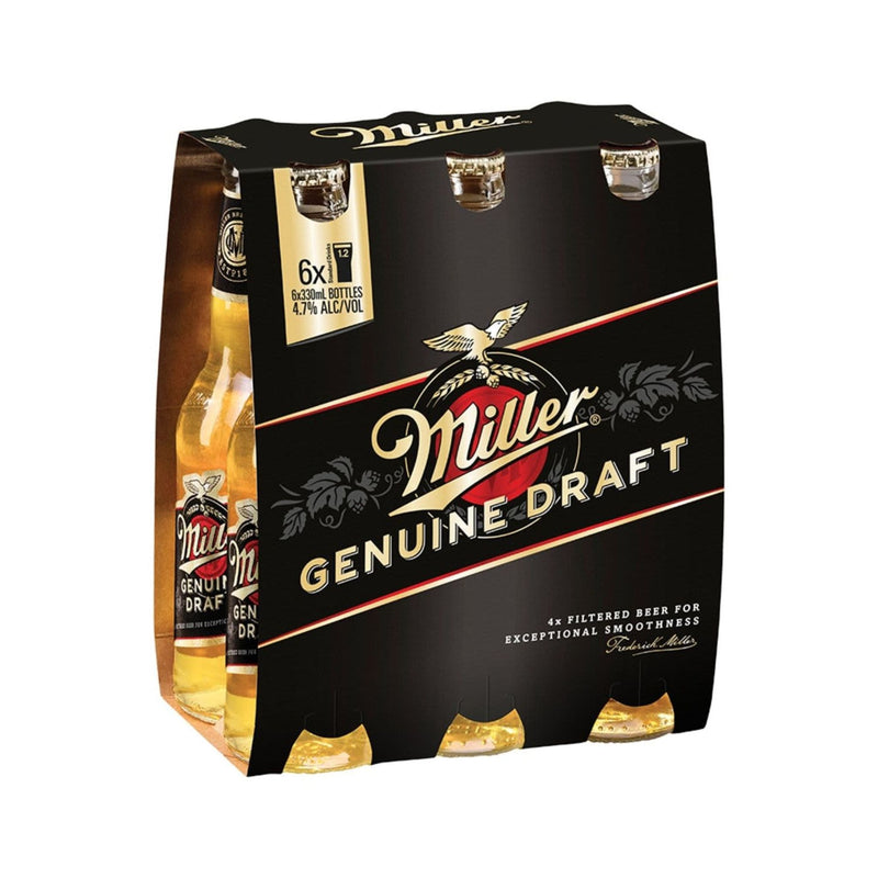 Miller Genuine Draft Lager Bottle 330ml 6pk
