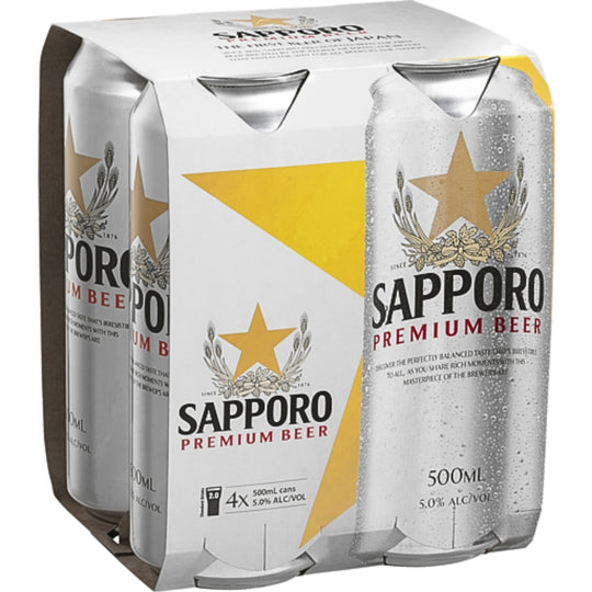 Sapporo Premium Can 650ml 4pk