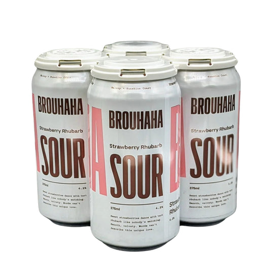 Brouhaha Strawberry and Rhubarb Sour 375ml 4pk