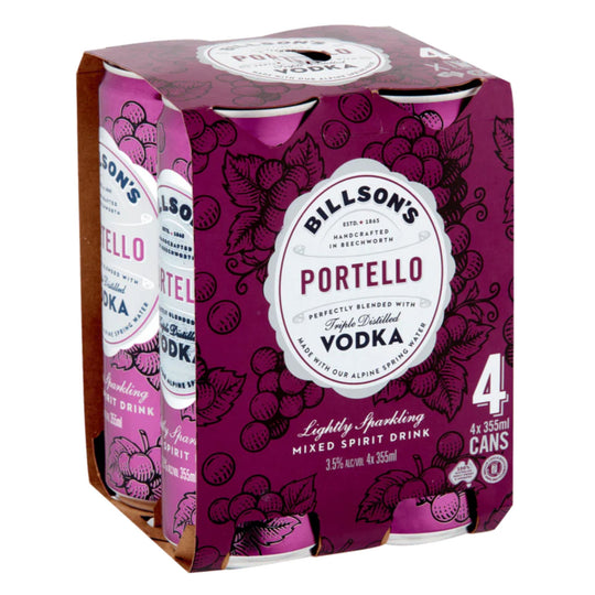 Billson's Portello Vodka Mix 355ml 4pk
