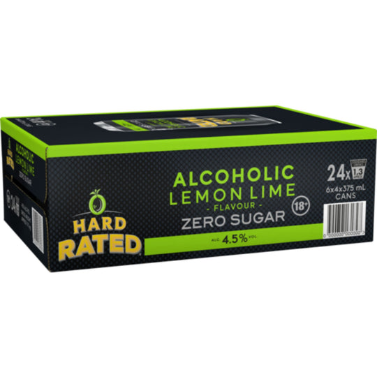 Hard Rated Zero Sugar Lemon Lime Can 24pk