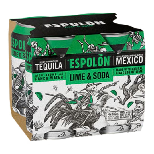Espolon Tequila Lime Soda 4pk
