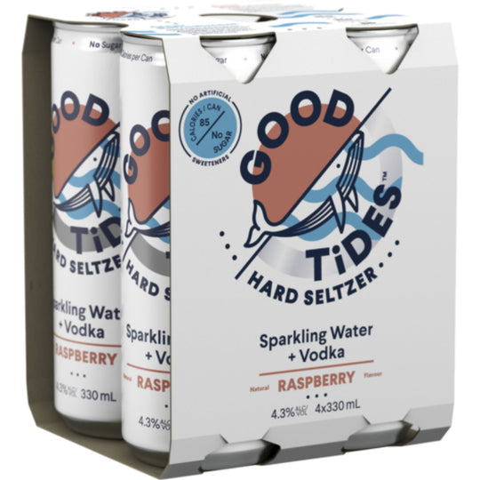 Good Tides Hard Seltzer Raspberry 4pk