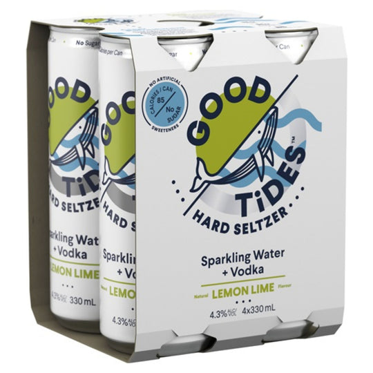 Good Tides Hard Seltzer Lemon Lime 4pk
