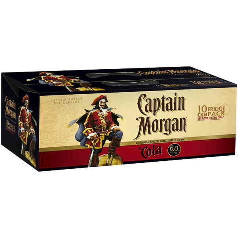 Captain Morgan Rum and Cola 6% Can 375ml 10pk