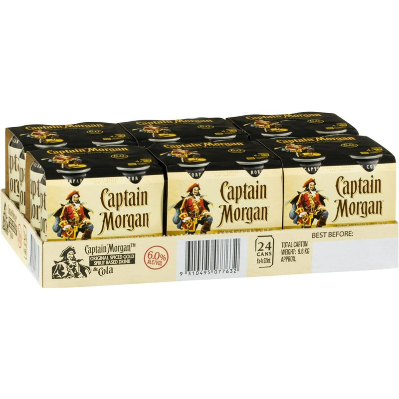 Captain Morgan Rum and Cola 6% Can 375ml 24pk