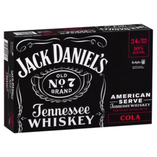 Jack Daniel’s American Serve and Cola Can 250ml 24pk