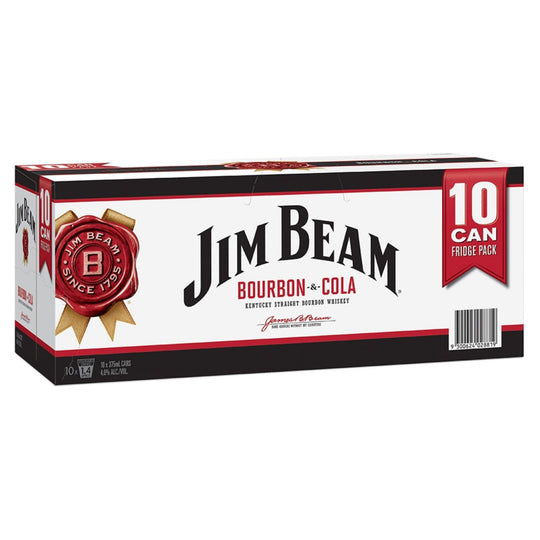 Jim Beam White Label Bourbon & Cola 10pk