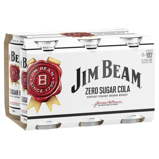 Jim Beam Zero Cola 375ml 6pk