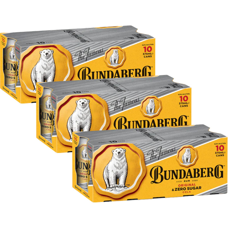 Bundaberg Zero and Cola Can 375ml 30pk