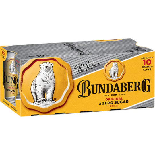 Bundaberg Zero and Cola Can 375ml 10pk