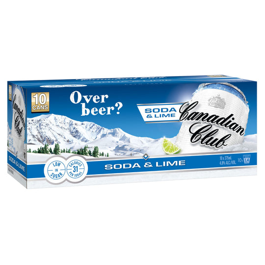 Canadian Club Soda & Lime 375ml 10pk