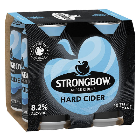 Strongbow Hard Apple Cider Can 8.2% 375ml 4 Pack