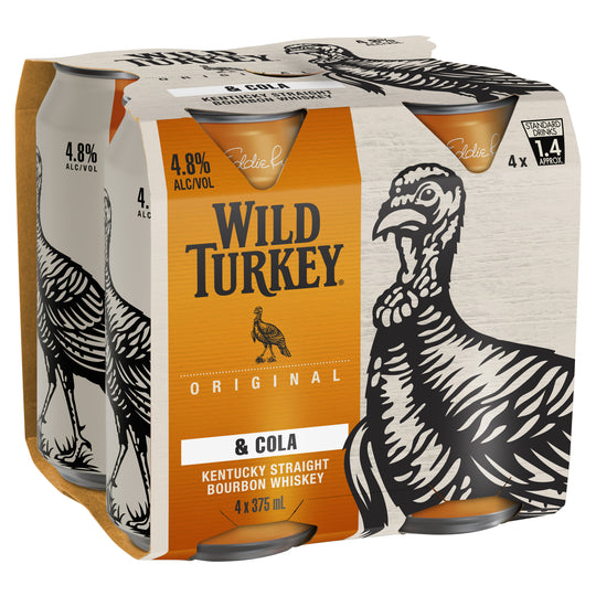 Wild Turkey Bourbon and Cola Cans 375ml 4pk