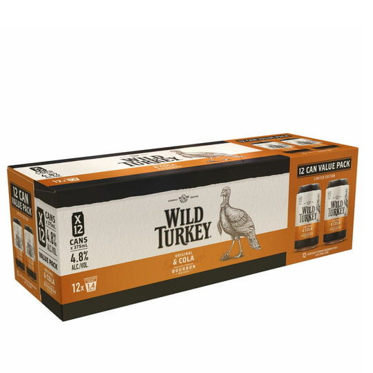 Wild Turkey Bourbon and Cola Cans 375ml 12pk