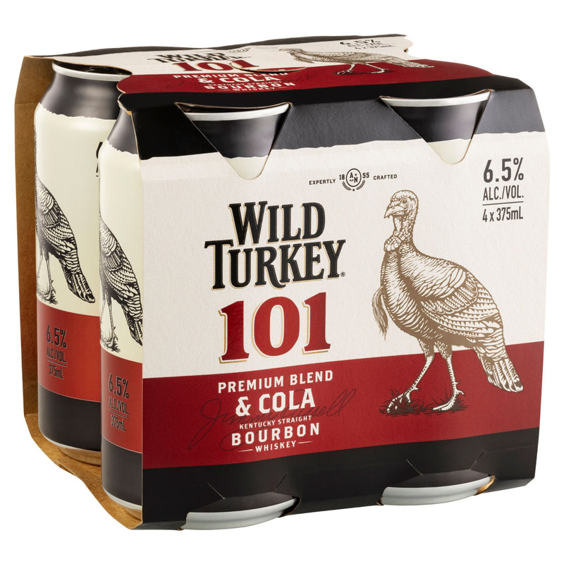 Wild Turkey & Cola 101 Can 375ml 4pk