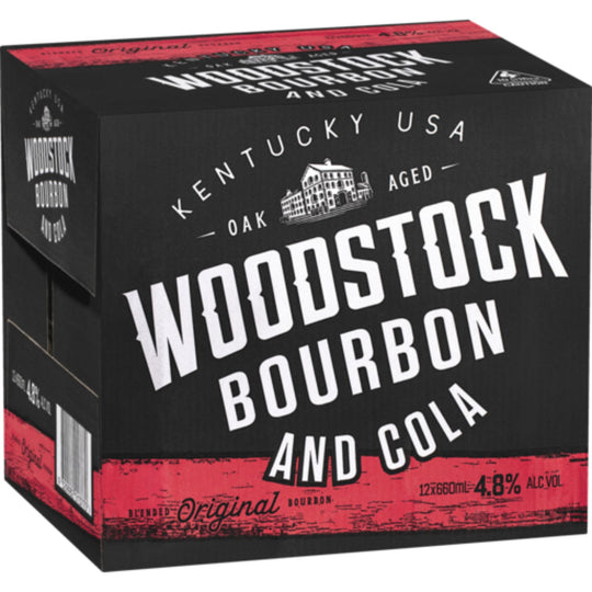 Woodstock Bourbon & Cola 4.8% 660ml 12pk