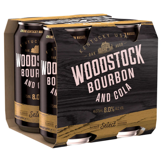 Woodstock Bourbon & Cola 8% 375ml 4pk