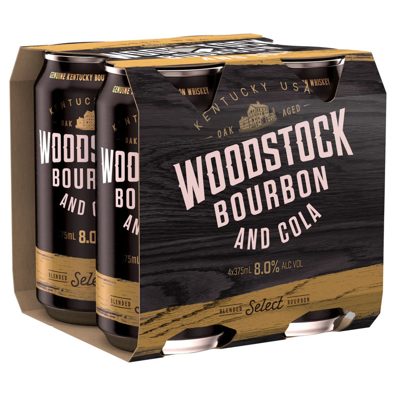 Woodstock Bourbon & Cola 8% 375ml 4pk