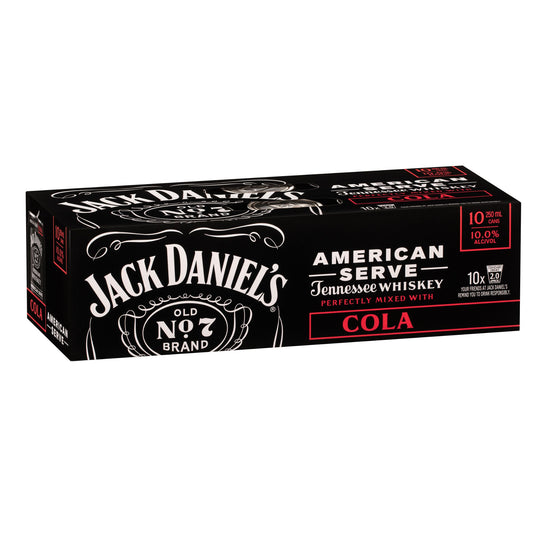 Jack Daniel’s American Serve and Cola Can 250ml 10pk