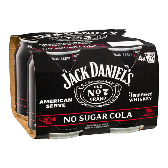Jack Daniel’s American No Sugar Can 250ml 4pk