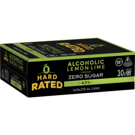 Hard Rated Zero Sugar Lemon Lime Can 375ml 30pk