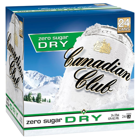 Canadian Club & Dry Zero 375ml 24pk Cube