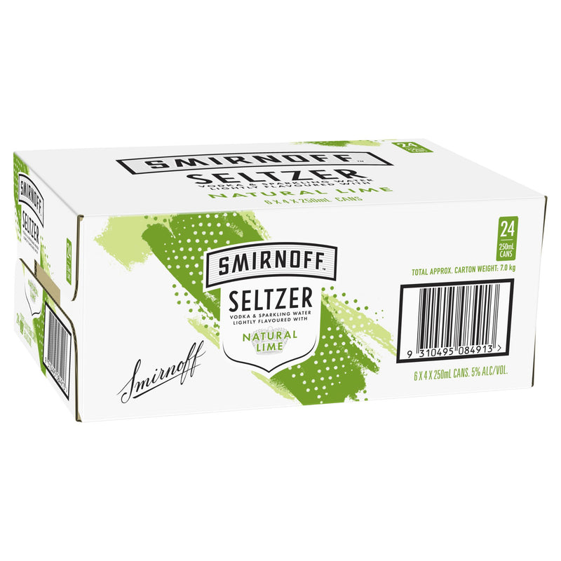 Smirnoff Seltzer Lime 250ml 24pk