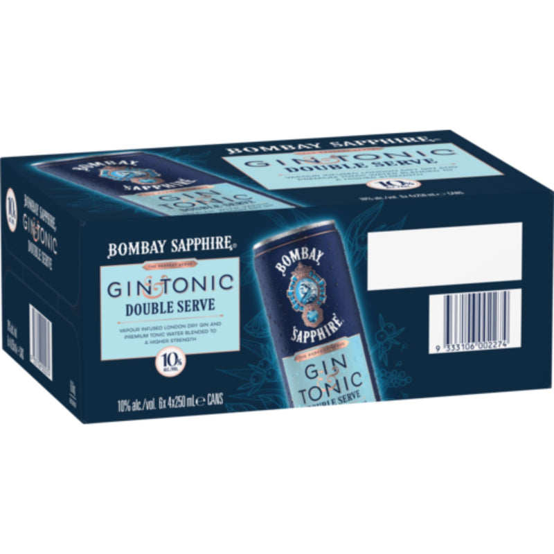 Bombay Sapphire & Tonic 10% 250ml 24pk