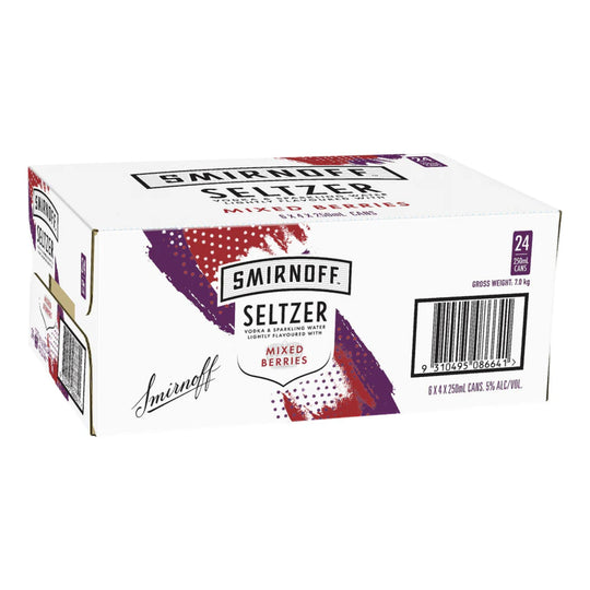 Smirnoff Seltzer Berry 250ml 24pk