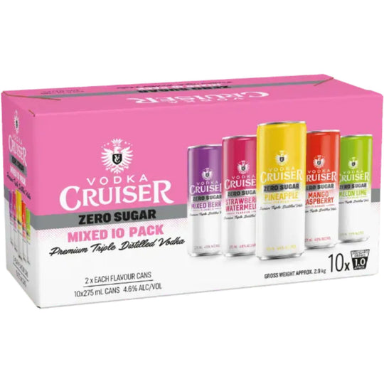 Vodka Cruiser Sugar Free Mixed 10pk