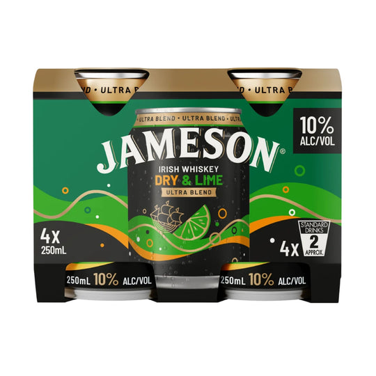 Jameson Ultra Dry & Lime 10% 250ml 4pk