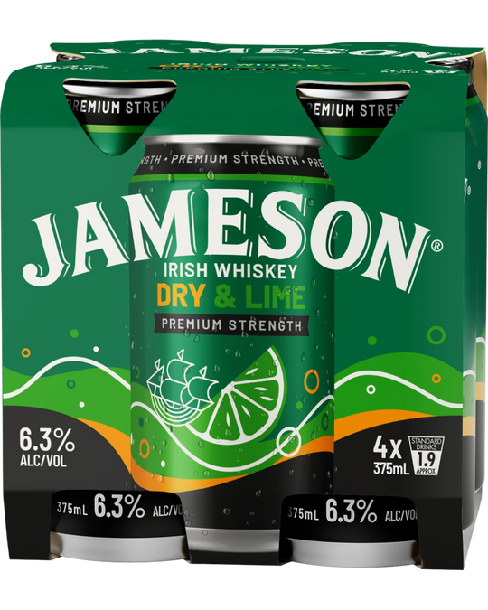 Jameson Smooth Dry & Lime 6.3% 4pk