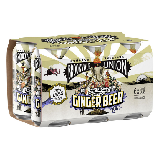 Brookvale Union Ginger Beer Low Sugar Can 6pk