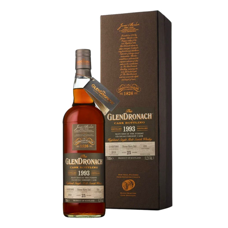 Glendronach 1993 Single Cask No.416 Oloroso Sherry Butt 25 Year Old Single Malt Scotch Whisky