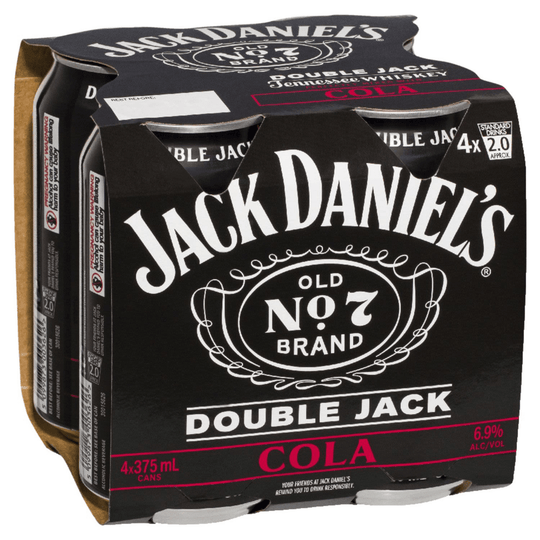 Jack Daniel's Double Jack & Cola Can 375ml 4pk