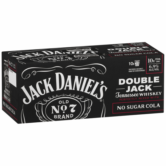 Jack Daniel’s Double Jack No Sugar Can 375ml 10pk
