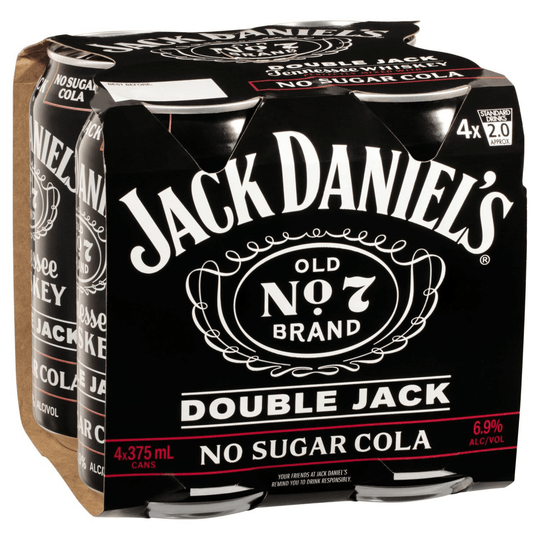 Jack Daniel’s Double Jack No Sugar Can 375ml 4pk