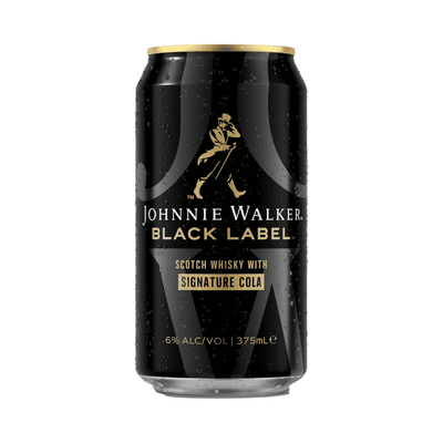 Johnnie Walker Black Label Cola 6% 4PK Cans 375ml