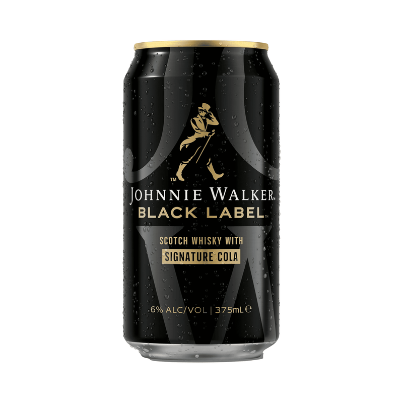 Johnnie Walker Black Label Cola 6% 4PK Cans 375ml