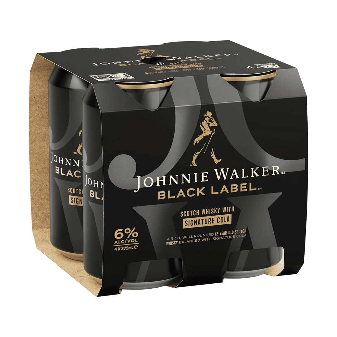 Johnnie Walker Black Label Cola 6% 4PK Cans 375ml – Sense of