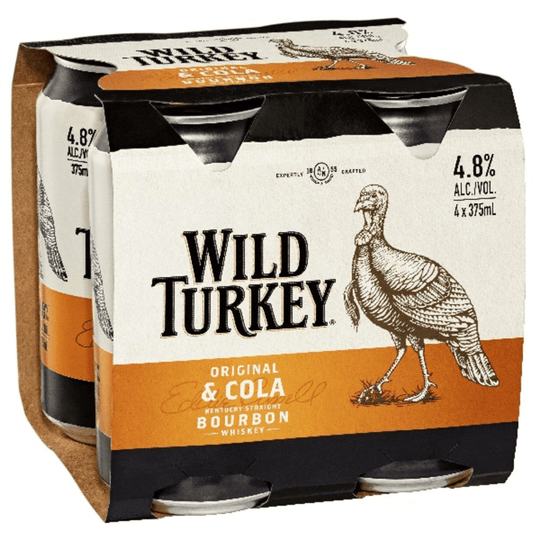 Wild Turkey Bourbon and Cola Cans 375ml 4pk