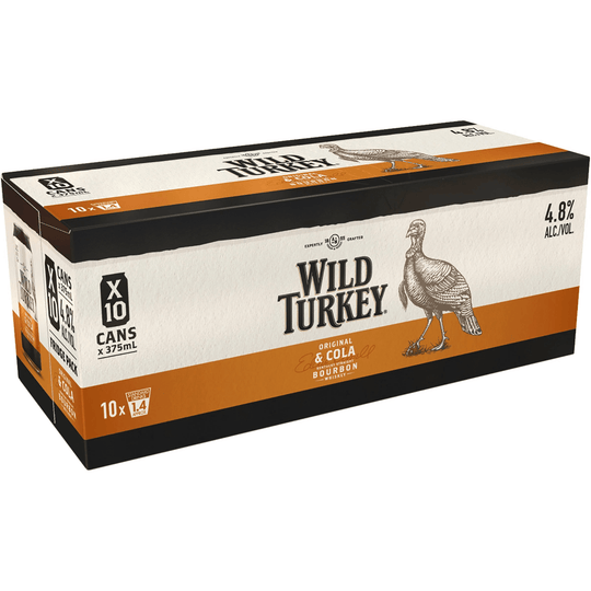 Wild Turkey Bourbon and Cola Cans 375ml 10pk