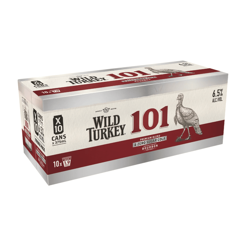 Wild Turkey 101 Bourbon & Zero Sugar Cola 6.5% 10PK Cans 375ml