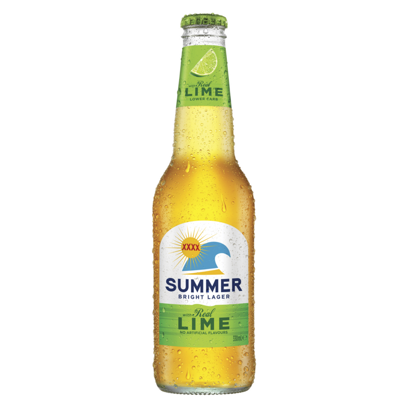 XXXX Summer Bright Lime Lager Bottles